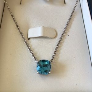 Blue Nile London Blue Topaz necklace. New in box.